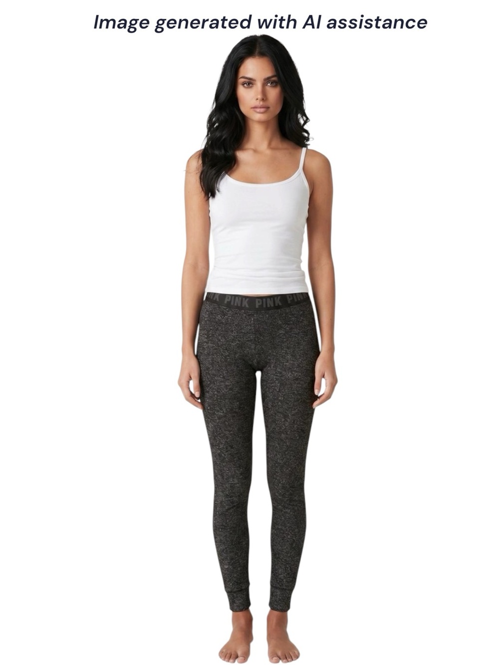 VS Pink L heathered black cozy PJ leggings - Picture 9 of 15